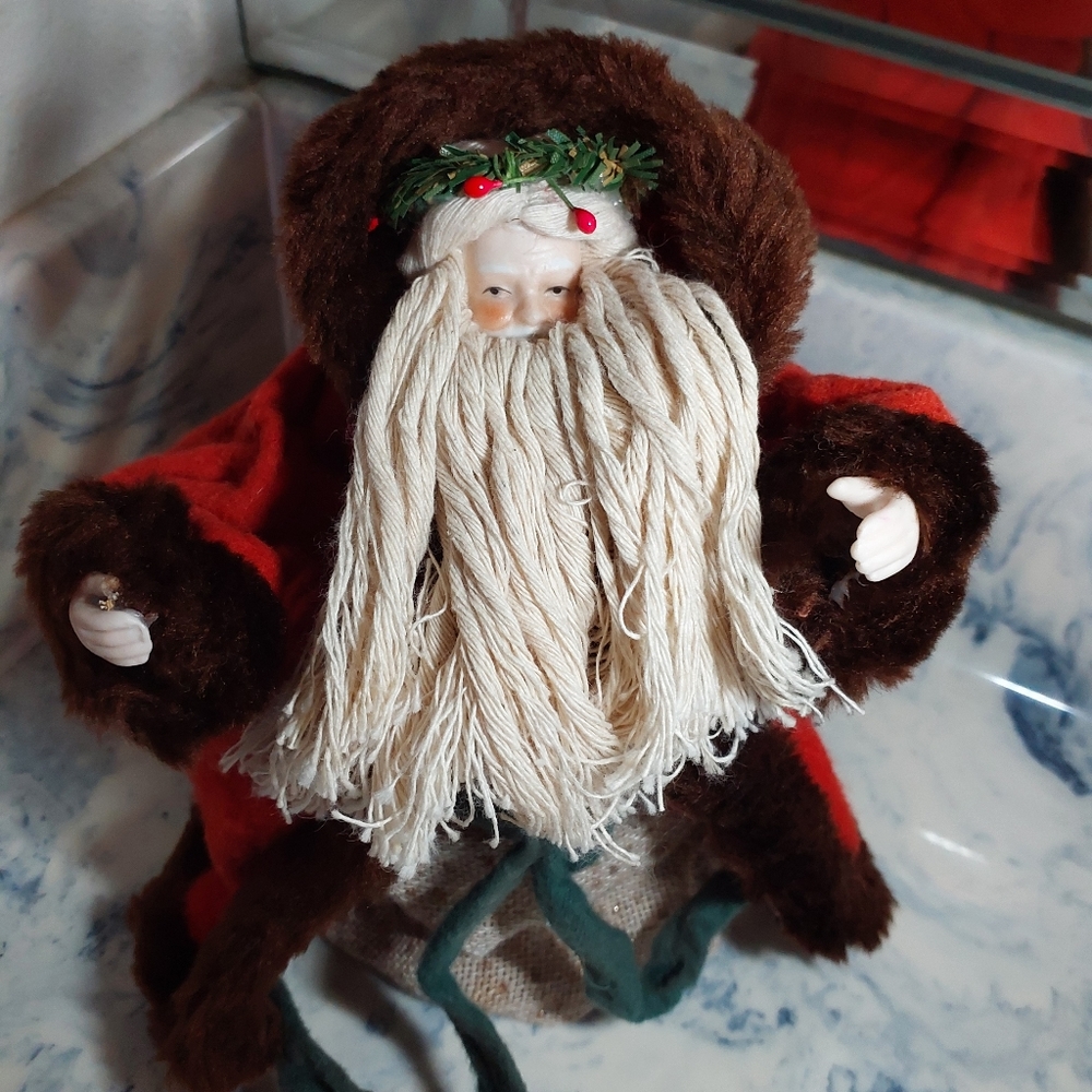 Santa tree topper vintage style fabulous Santa